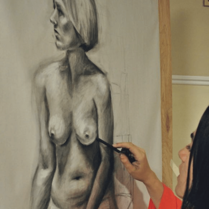 Figure Drawing Malta - Demo work by Instructor Kelsey May Connor