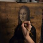 Portrait grisaille oil painting by student Erika Trimilgiozzi ACM