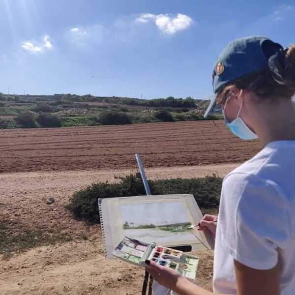 Outdoors painting in Malta- Landscape artists