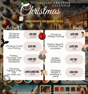 Christmas Calendar: SPECIAL Creative workshops (adults & children) - Art Classes Malta