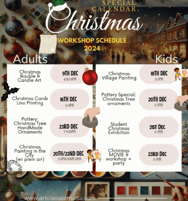 Christmas Calendar: SPECIAL Creative workshops (adults & children) - Art Classes Malta