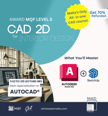 Award MQF 5 in 2D CAD for Interior Design / MAD Institute